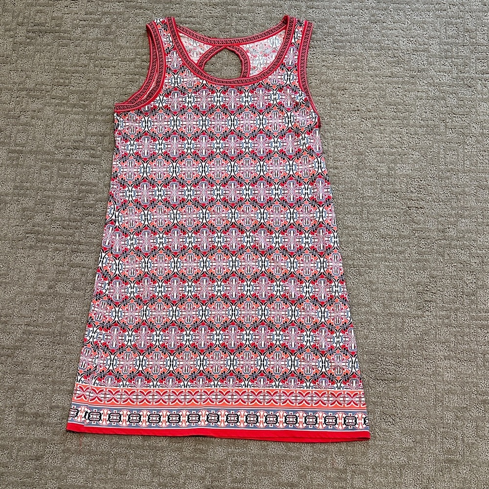 Max Studio Red and White Patterned Dress